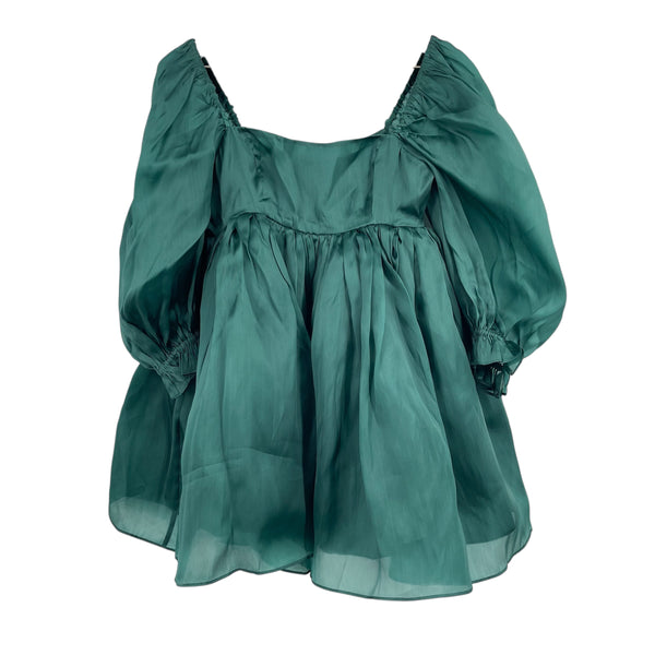 Selkie Emerald Elf Puff Dress XS Silk Green Fairycore Romantic Designer
