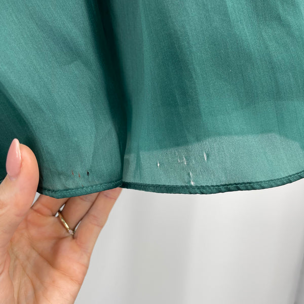 Selkie Emerald Elf Puff Dress XS Silk Green Fairycore Romantic Designer