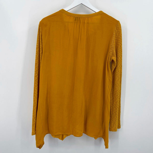 Anthro Left of Center Mustard Centerline Slub Top