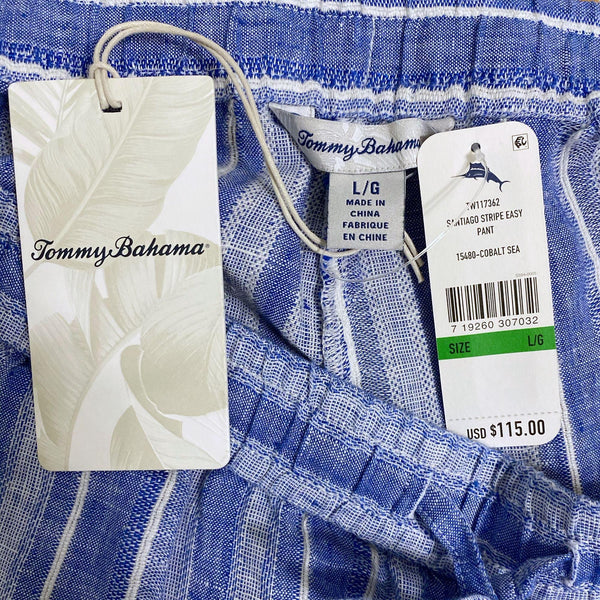 Tommy Bahama Blue Santiago Stripe Easy Linen Pants