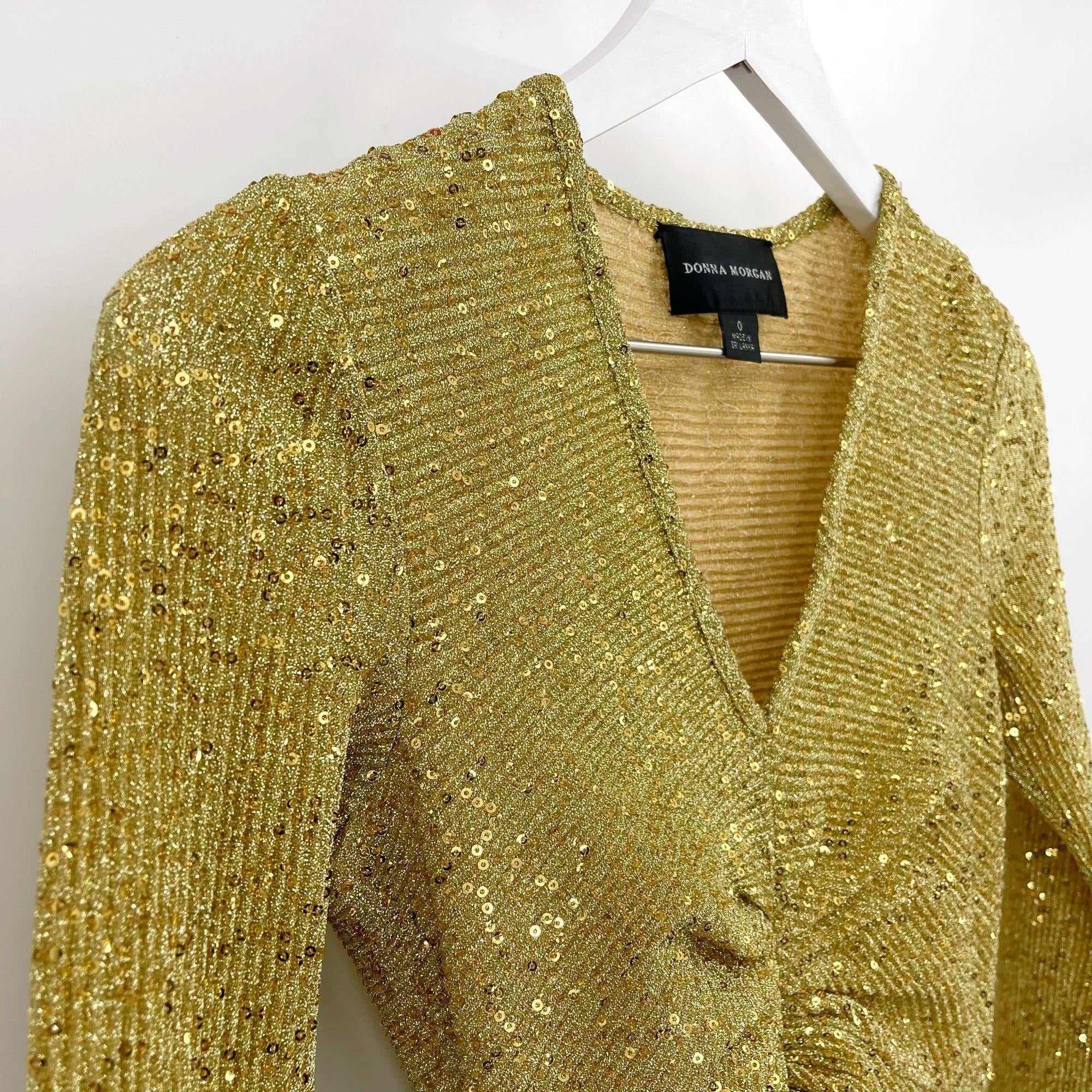 Donna Morgan Gold Sequin Long Sleeve Party Dress Donna Morgan Gold Sequin Long Sleeve Party Dress