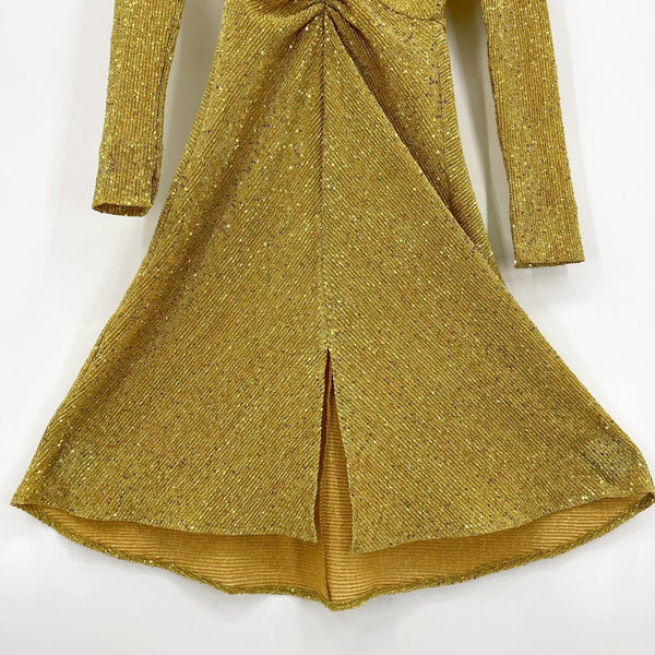 Donna Morgan Gold Sequin Long Sleeve Party Dress