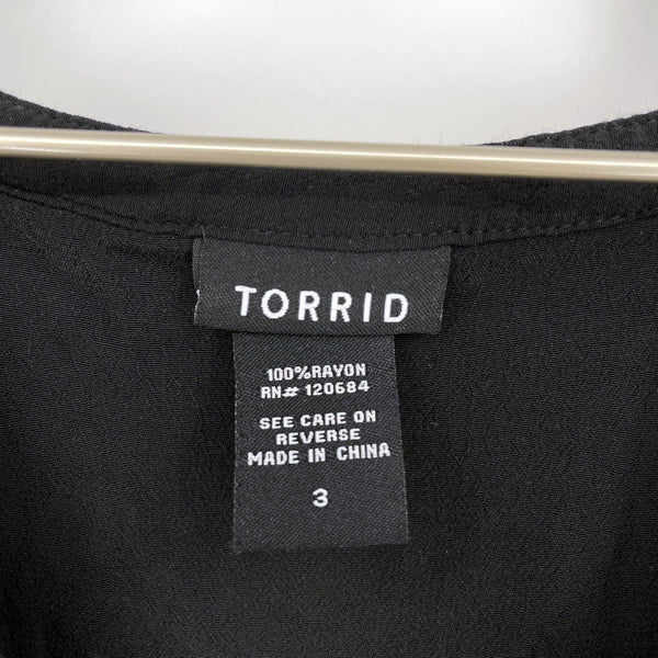 Torrid Black Grommet Lace Up Tank Top Blouse