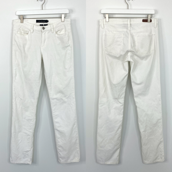 Calvin Klein Jeans White Straight Leg Stretch Corduroy Pants