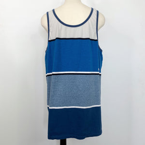 Rip Curl Blue Block Stripe Reserve Cotton Tank Top