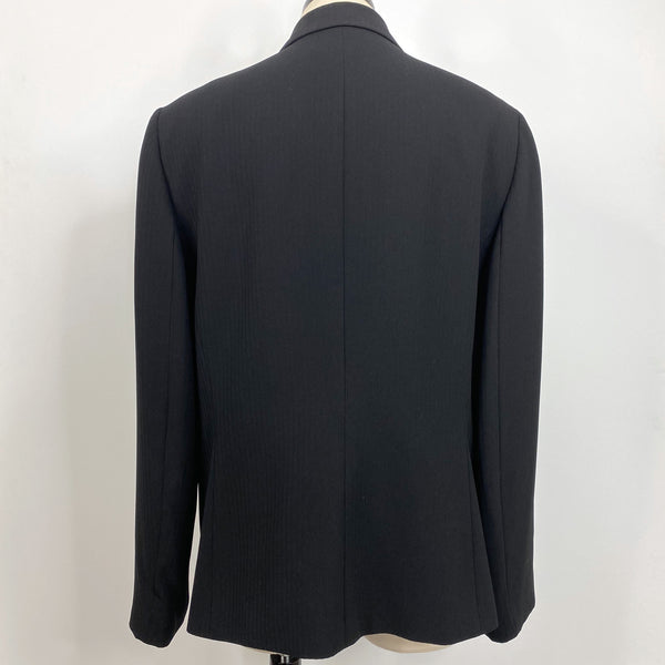 Tahari ASL Black Striped Lace Pocket Square Blazer