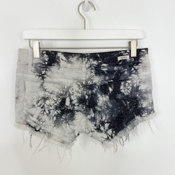 Brandy Melville Black Tie Dye Cut Off Frayed Denim Shorts