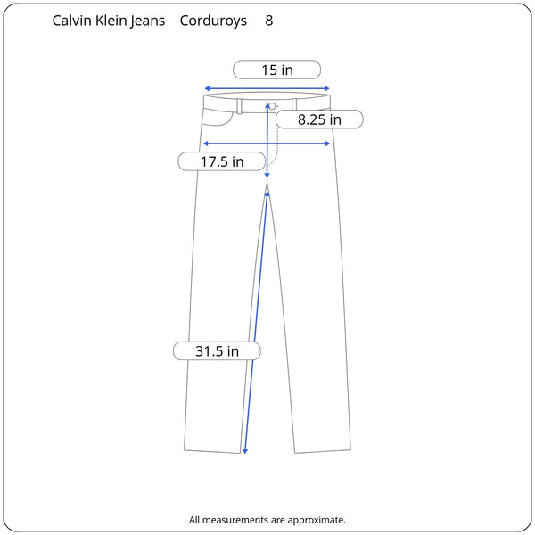 Calvin Klein Jeans White Straight Leg Stretch Corduroy Pants