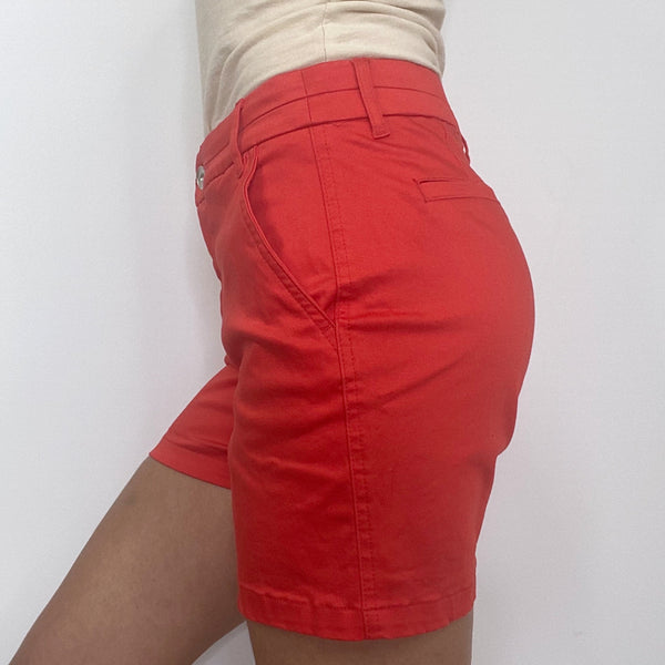 Tribal Coral High Rise Chino Shorts