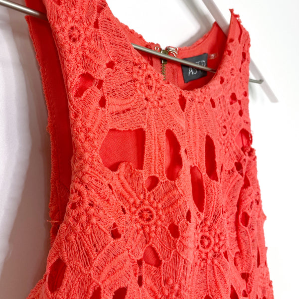 ASTR The Label Coral Floral Lace Overlay Bodycon Mini Dress Retail $110