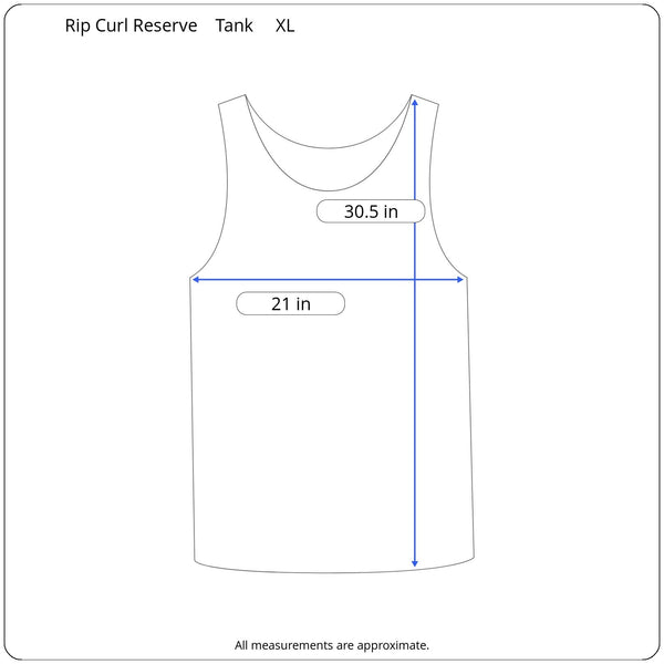 Rip Curl Blue Block Stripe Reserve Cotton Tank Top