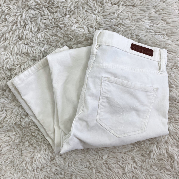 Calvin Klein Jeans White Straight Leg Stretch Corduroy Pants