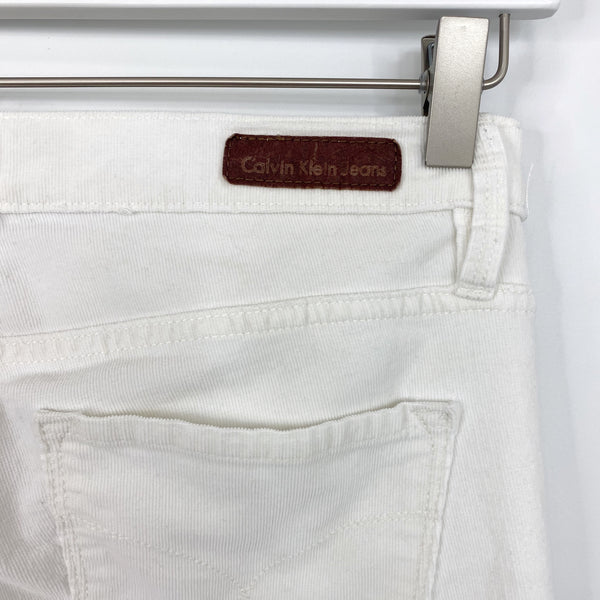 Calvin Klein Jeans White Straight Leg Stretch Corduroy Pants