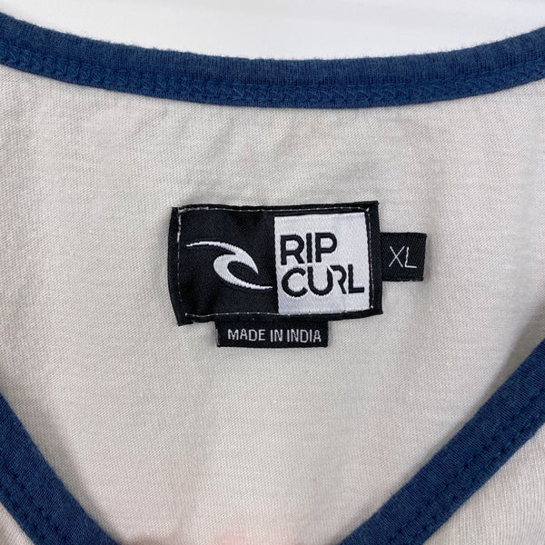 Rip Curl Blue Block Stripe Reserve Cotton Tank Top