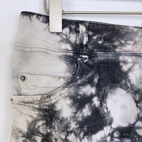 Brandy Melville Black Tie Dye Cut Off Frayed Denim Shorts