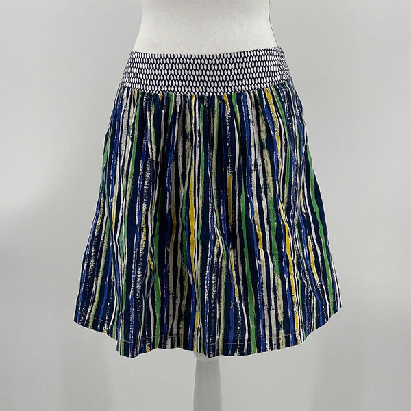 Anthropologie Porridge Blue Duo Striped Dot Skirt