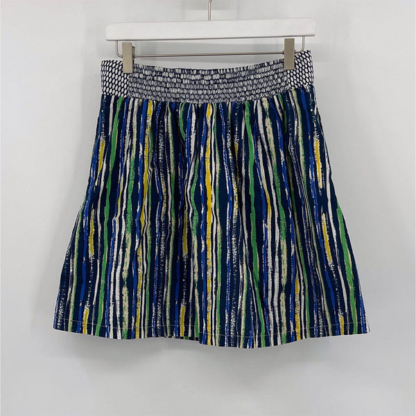 Anthropologie Porridge Blue Duo Striped Dot Skirt